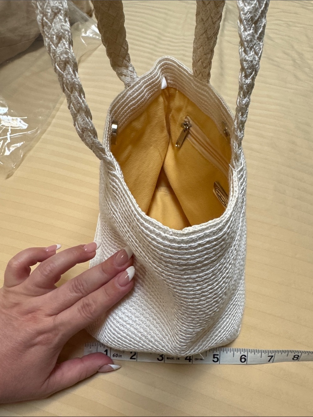 Talbots White Woven Small Hand Bag - Picture 8 of 10